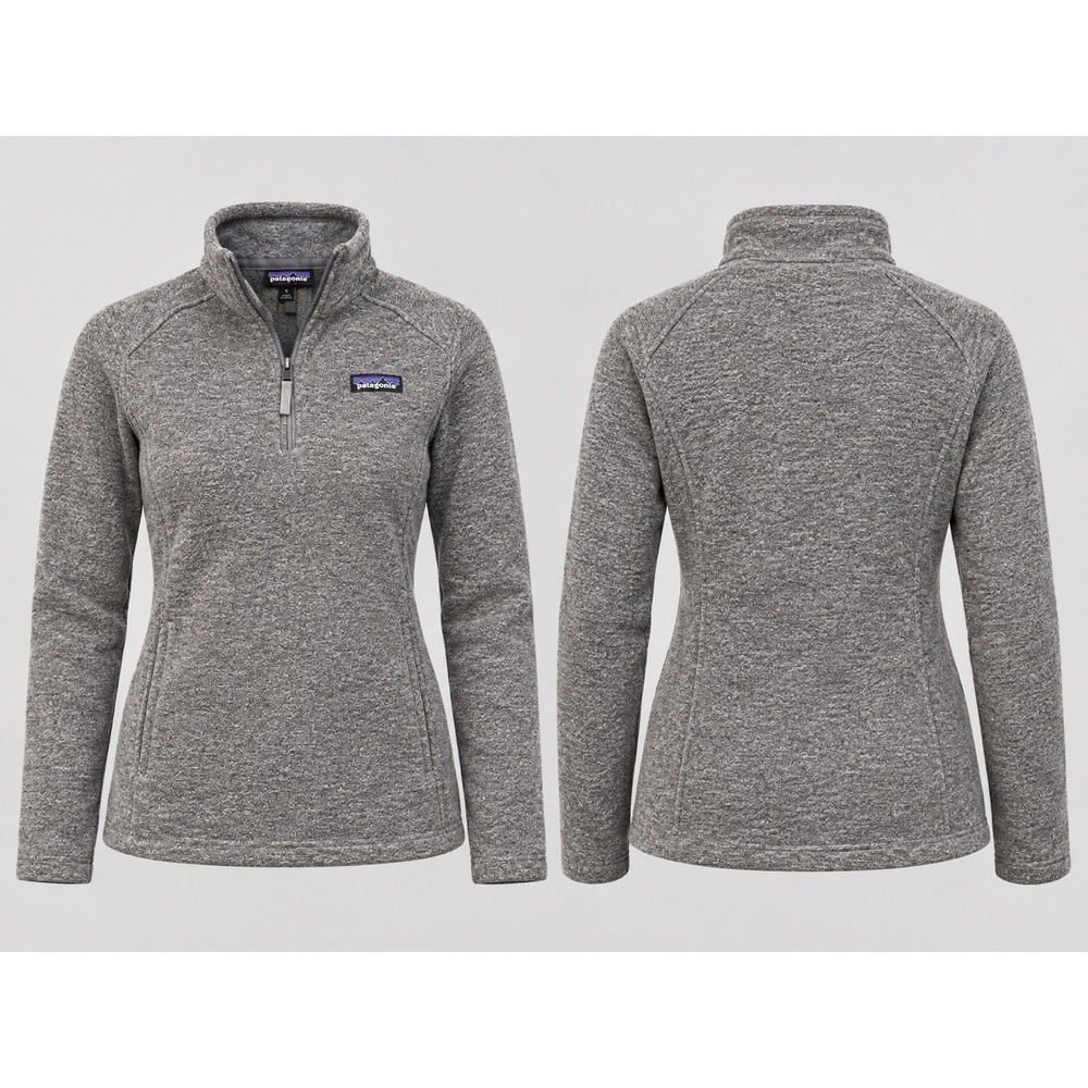 Patagonia Synchilla 1/4 Zip Fleece Women Small Grey  Made USA Little Tear In Pic